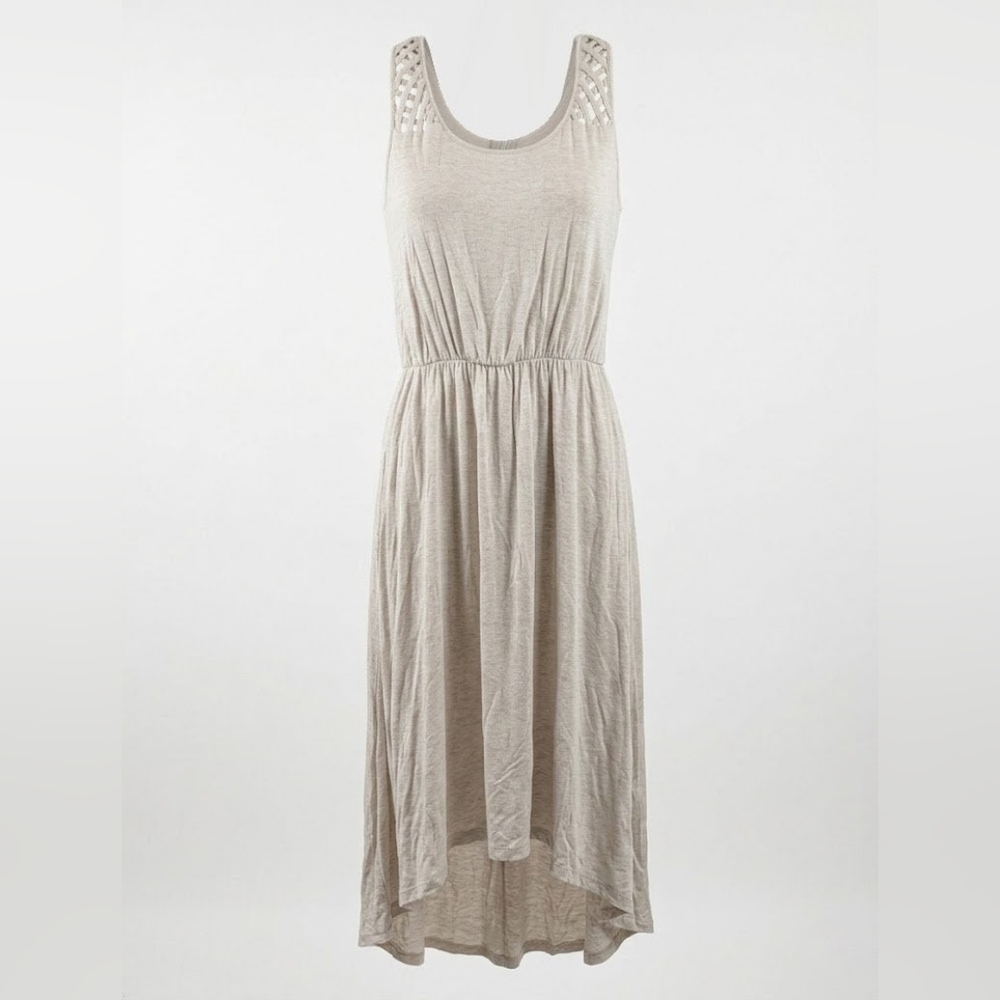 Cynthia Rowley Cream Sleeveless Midi High Low Dress